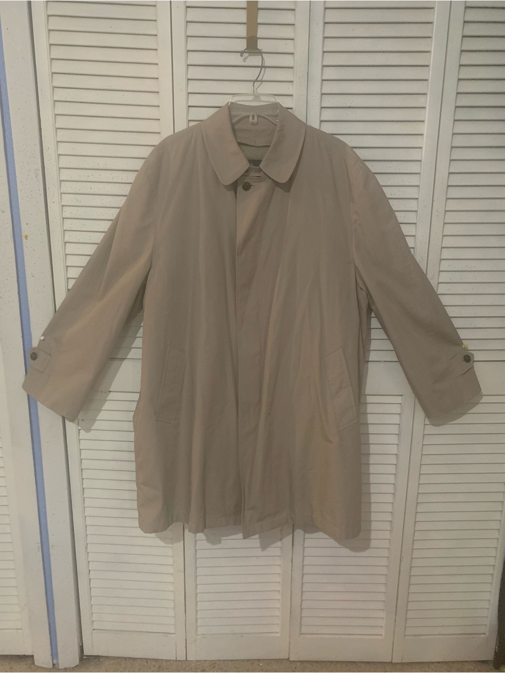 London Fog Khaki Single Breasted Maincoats Trench Coat With Warmer Liner